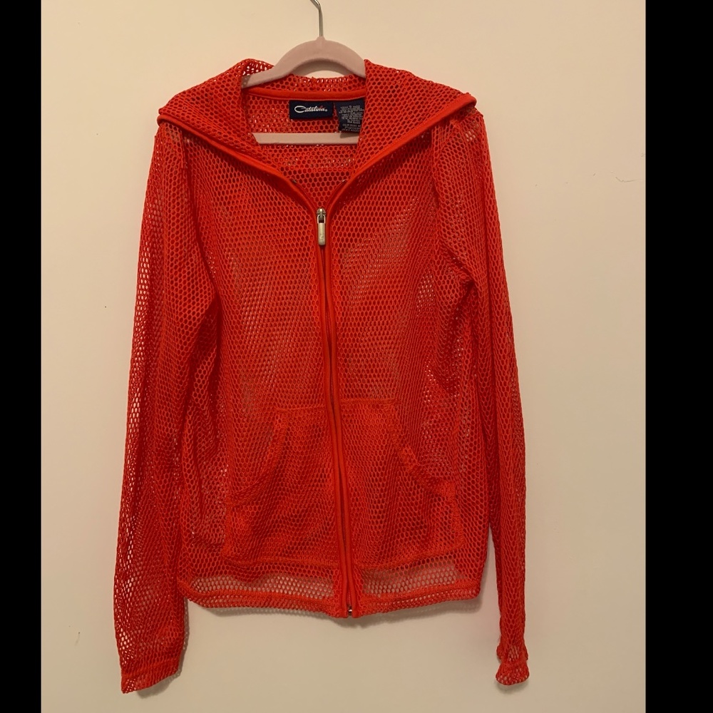Catalina Red mesh hoodie Size Small